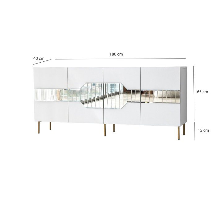 Hanah Home Consola Milan Blanca y Dorada